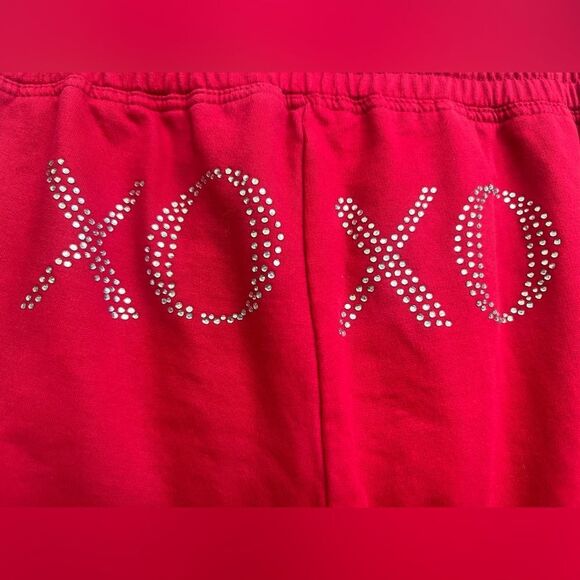 XOXO red embellished bedazzled butt sweatpants - Picture 3 of 8